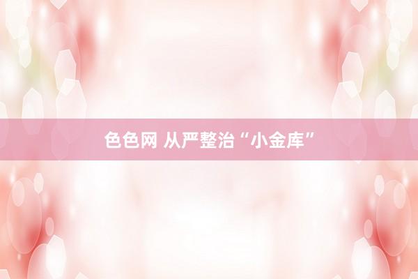 色色网 从严整治“小金库”
